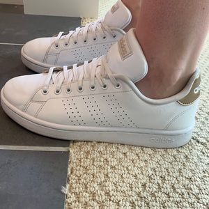 White and gold adidas